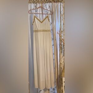 White and Gold Maxi Dress